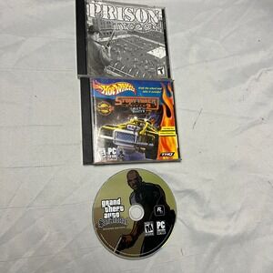 Hot Wheels Stunt Track Driver 2 Prison Tycoon PC CD-ROM Grand Theft‎ Auto Bundle